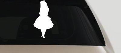 Alice in Wonderland Fairy Tale Car or Truck Window Vinyl Decal Sticker (White)