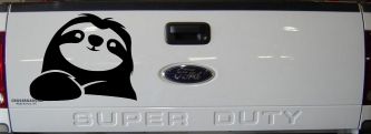 Happy Sloth Car or Truck Window Decal Sticker (Black)