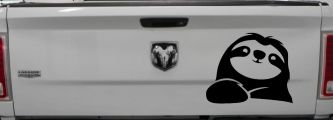 Happy Sloth Car or Truck Window Decal Sticker (Matte Black)
