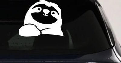 Happy Sloth Car or Truck Window Vinyl Decal Sticker