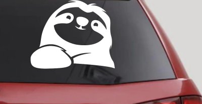 Happy Sloth Car or Truck Window Vinyl Decal Sticker