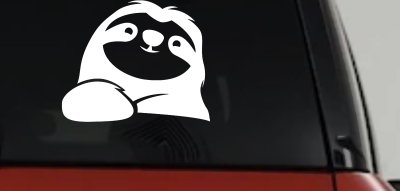 Happy Sloth Car or Truck Window Vinyl Decal Sticker