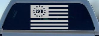 US United States Flag 2nd Amendment Pro Gun Guns Car or Truck Window Decal Sticker (Light Gray)