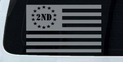 US United States Flag 2nd Amendment Pro Gun Guns Car or Truck Window Decal Sticker (Telegrey)