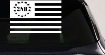 US United States Flag 2nd Amendment Pro Gun Guns Car or Truck Window Vinyl Decal Sticker