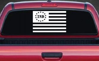 US United States Flag 2nd Amendment Pro Gun Guns Car or Truck Window Decal Sticker