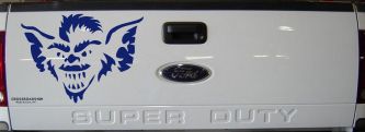 Stripe The Leader or Head Gremlin Car or Truck Window Decal Sticker (Navy)