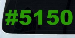 Hashtag 5150 Police code for Crazy Funny Car or Truck Window Decal Sticker (Lime)