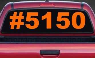 Hashtag 5150 Police code for Crazy Funny Car or Truck Window Decal Sticker (Orange)