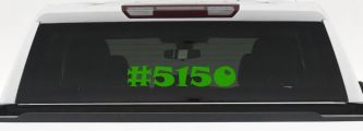 Hashtag 5150 Police Code for Crazy Funny Car or Truck Window Decal Sticker (Lime)