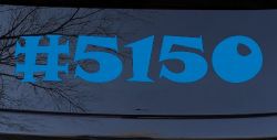 Hashtag 5150 Police Code for Crazy Funny Car or Truck Window Decal Sticker (Sky Blue)