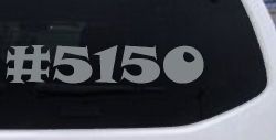 Hashtag 5150 Police Code for Crazy Funny Car or Truck Window Decal Sticker (Telegrey)