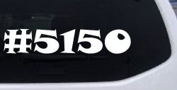 Hashtag 5150 Police Code for Crazy Funny Car or Truck Window Decal Sticker