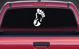 Bigfoot Sasquatch In Bigfoot Print Car or Truck Window Decal Sticker