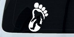 Bigfoot Sasquatch In Bigfoot Print Car or Truck Window Decal Sticker