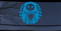 Jack Skeleton Nightmare Christmas Sci Fi Car or Truck Window Vinyl Decal Sticker (Blue)