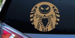 Jack Skeleton Nightmare Christmas Sci Fi Car or Truck Window Decal Sticker (Light Brown)