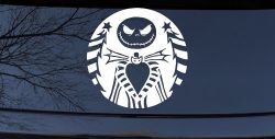 Jack Skeleton Nightmare Christmas Sci Fi Car or Truck Window Decal Sticker