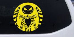 Jack Skeleton Nightmare Christmas Sci Fi Car or Truck Window Vinyl Decal Sticker (Yellow)