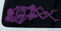 Skeleton Love Skulls Car or Truck Window Decal Sticker (Violet)
