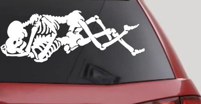 Skeleton Love Skulls Car or Truck Window Vinyl Decal Sticker