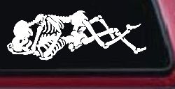 Skeleton Love Skulls Car or Truck Window Decal Sticker