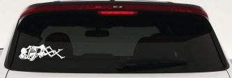 Skeleton Love Skulls Car or Truck Window Decal Sticker (White)