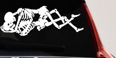 Skeleton Love Skulls Car or Truck Window Vinyl Decal Sticker