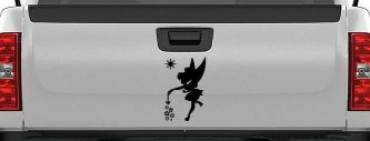 Tinkerbell Making Flowers Grow Cartoons Car or Truck Window Decal Sticker (Black)