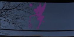 Tinkerbell Making Flowers Grow Cartoons Car or Truck Window Decal Sticker (Violet)