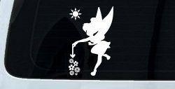 Tinkerbell Making Flowers Grow Cartoons Car or Truck Window Decal Sticker