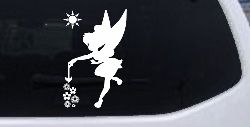 Tinkerbell Making Flowers Grow Cartoons Car or Truck Window Decal Sticker