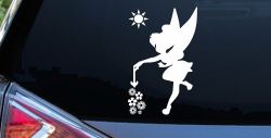 Tinkerbell Making Flowers Grow Cartoons Car or Truck Window Decal Sticker