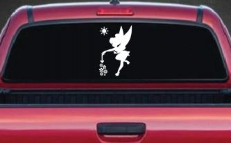 Tinkerbell Making Flowers Grow Cartoons Car or Truck Window Decal Sticker