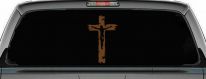 Jesus on the Cross Christian Car or Truck Window Decal Sticker (Copper)