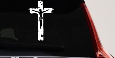 Jesus on the Cross Christian Car or Truck Window Vinyl Decal Sticker