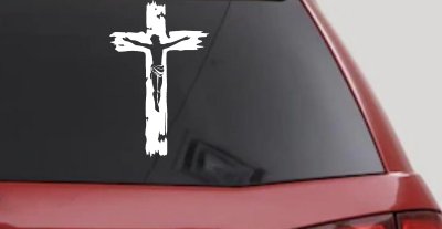 Jesus on the Cross Christian Car or Truck Window Vinyl Decal Sticker