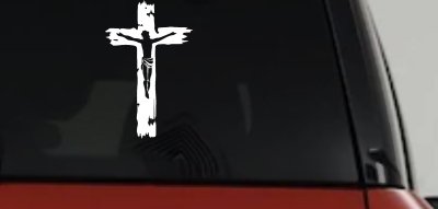 Jesus on the Cross Christian Car or Truck Window Vinyl Decal Sticker
