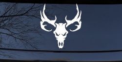 Tribal Buck Deer Skull with Huge Horns and Rack Hunting Car or Truck Window Decal Sticker