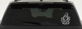 Wizard Shooting Bird and Giving Peace Sign Funny Car or Truck Window Decal Sticker (Light Gray)