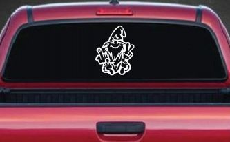 Wizard Shooting Bird and Giving Peace Sign Funny Car or Truck Window Decal Sticker