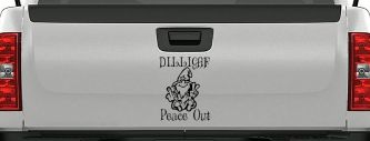 DILLIGAF Wizard Peace Out Funny Car or Truck Window Decal Sticker (Black)