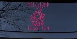 DILLIGAF Wizard Peace Out Funny Car or Truck Window Decal Sticker (Hot Pink)