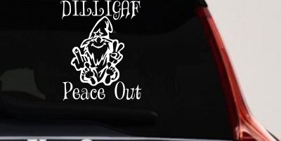 DILLIGAF Wizard Peace Out Funny Car or Truck Window Vinyl Decal Sticker