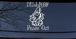 DILLIGAF Wizard Peace Out Funny Car or Truck Window Decal Sticker