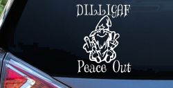 DILLIGAF Wizard Peace Out Funny Car or Truck Window Decal Sticker