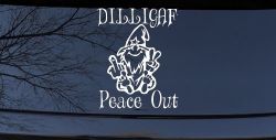 DILLIGAF Wizard Peace Out Funny Car or Truck Window Decal Sticker