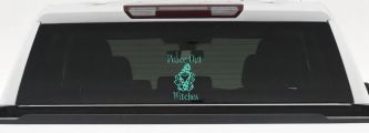 Peace Out Witches With Wizard Shooting Bird and Peace Sign Funny Car or Truck Window Decal Sticker (Mint)