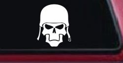 Skull with Helmet Biker Car or Truck Window Decal Sticker