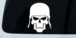 Skull with Helmet Biker Car or Truck Window Decal Sticker